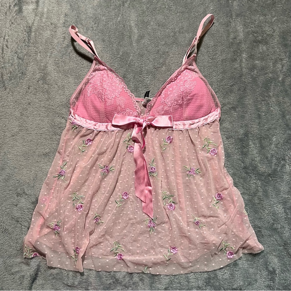 Rampage Pink Lace Lingerie with Floral Details